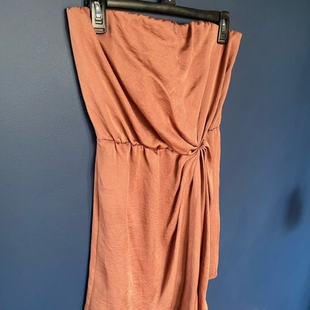 Express Strapless Pink Mini High Low Satin Dress Size Small Petite - Picture 4 of 11